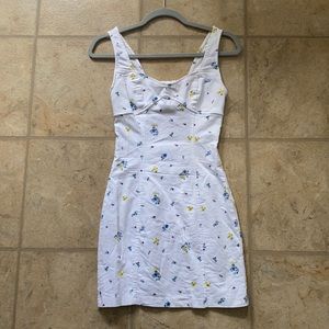 Floral Mini Dress with Open Back